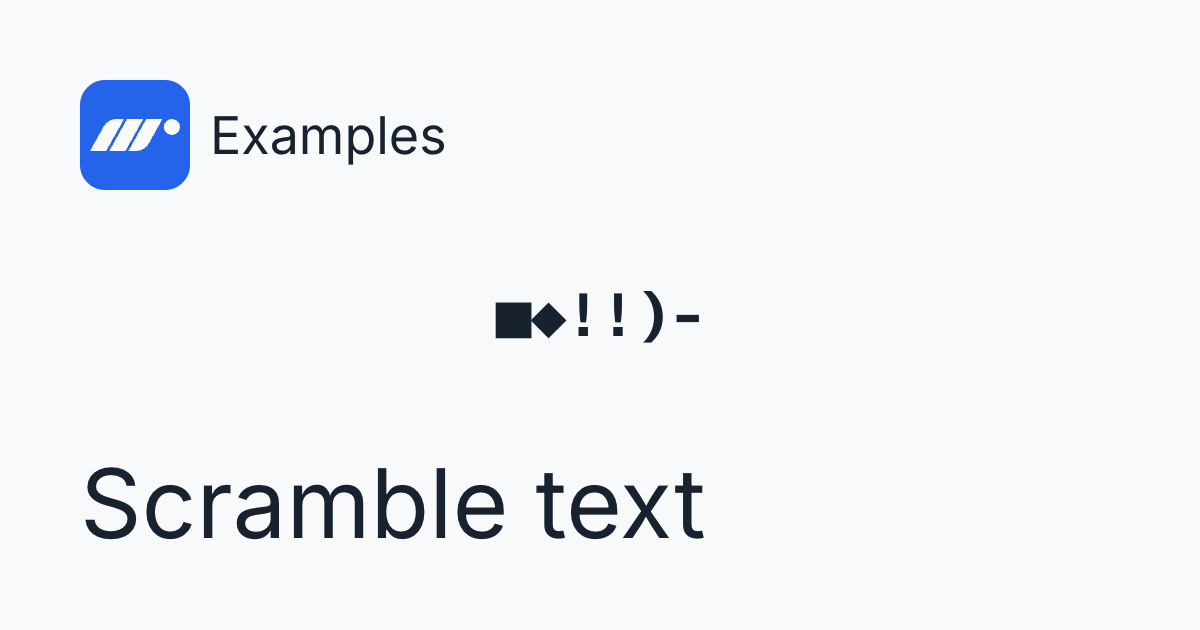 Scramble text — Motion for React Example